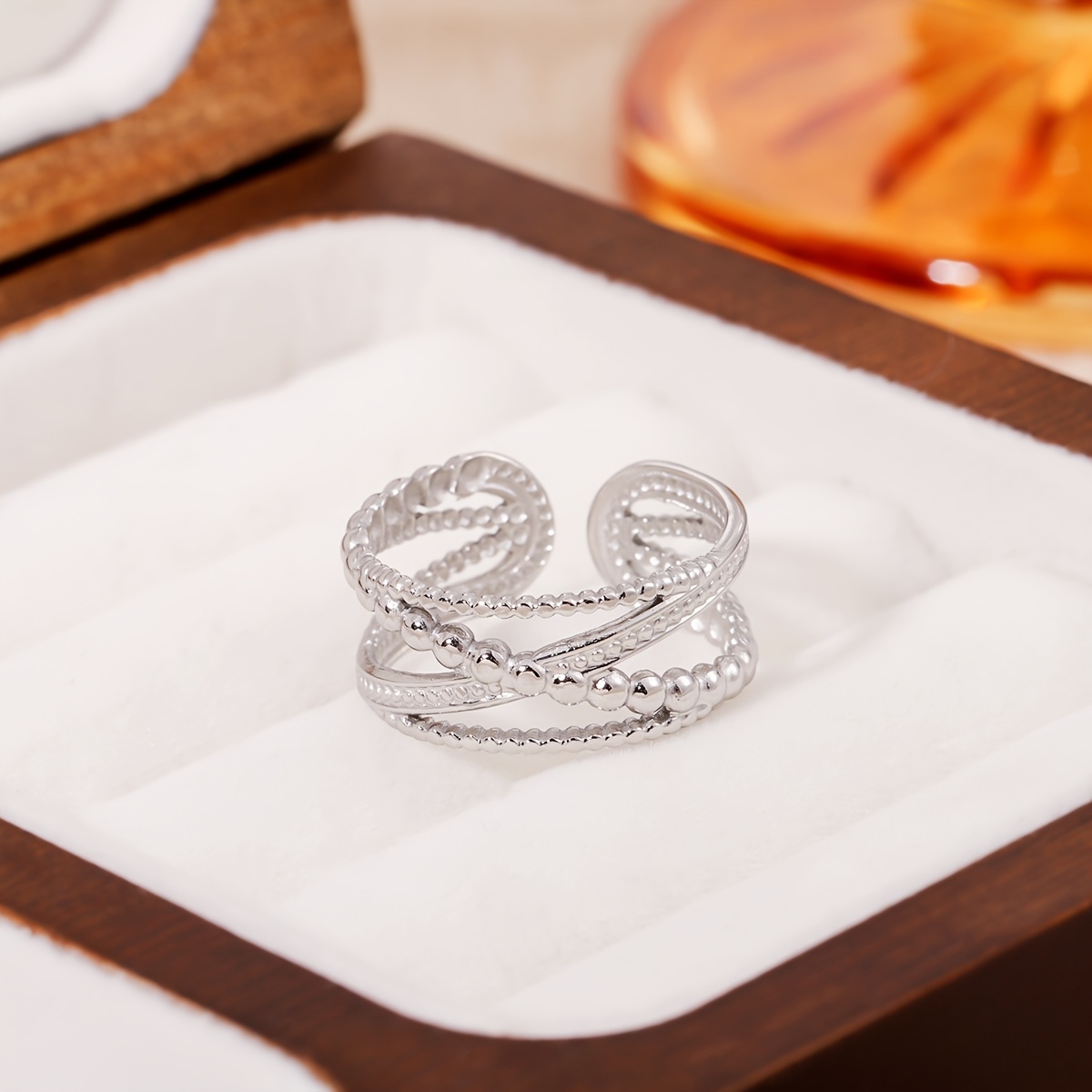 Multi-Layer Coiled Stainless Steel Open Ring
